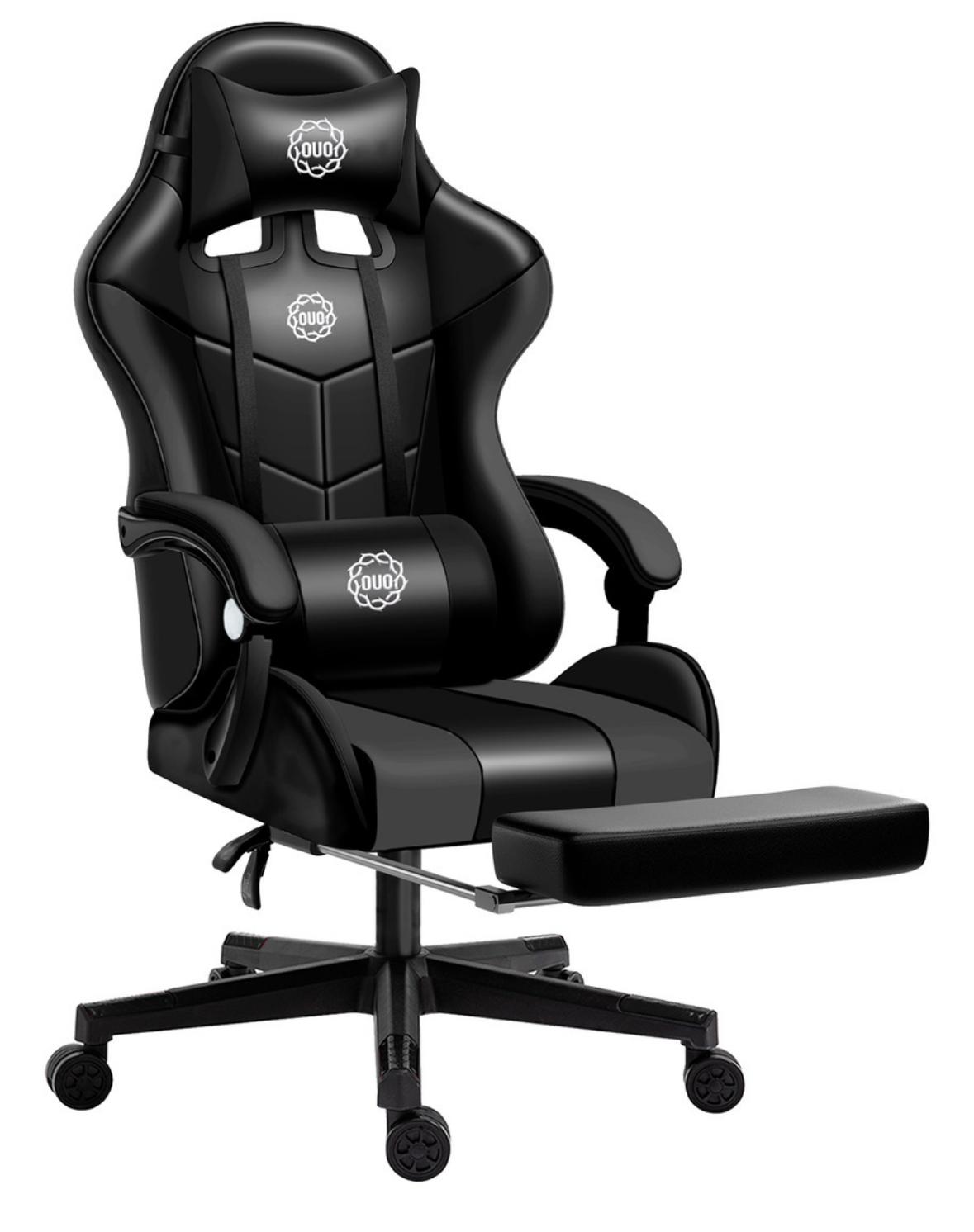 Silla De Oficina Ejecutiva Reclinable Ergonomica Reposapiés Color Negro