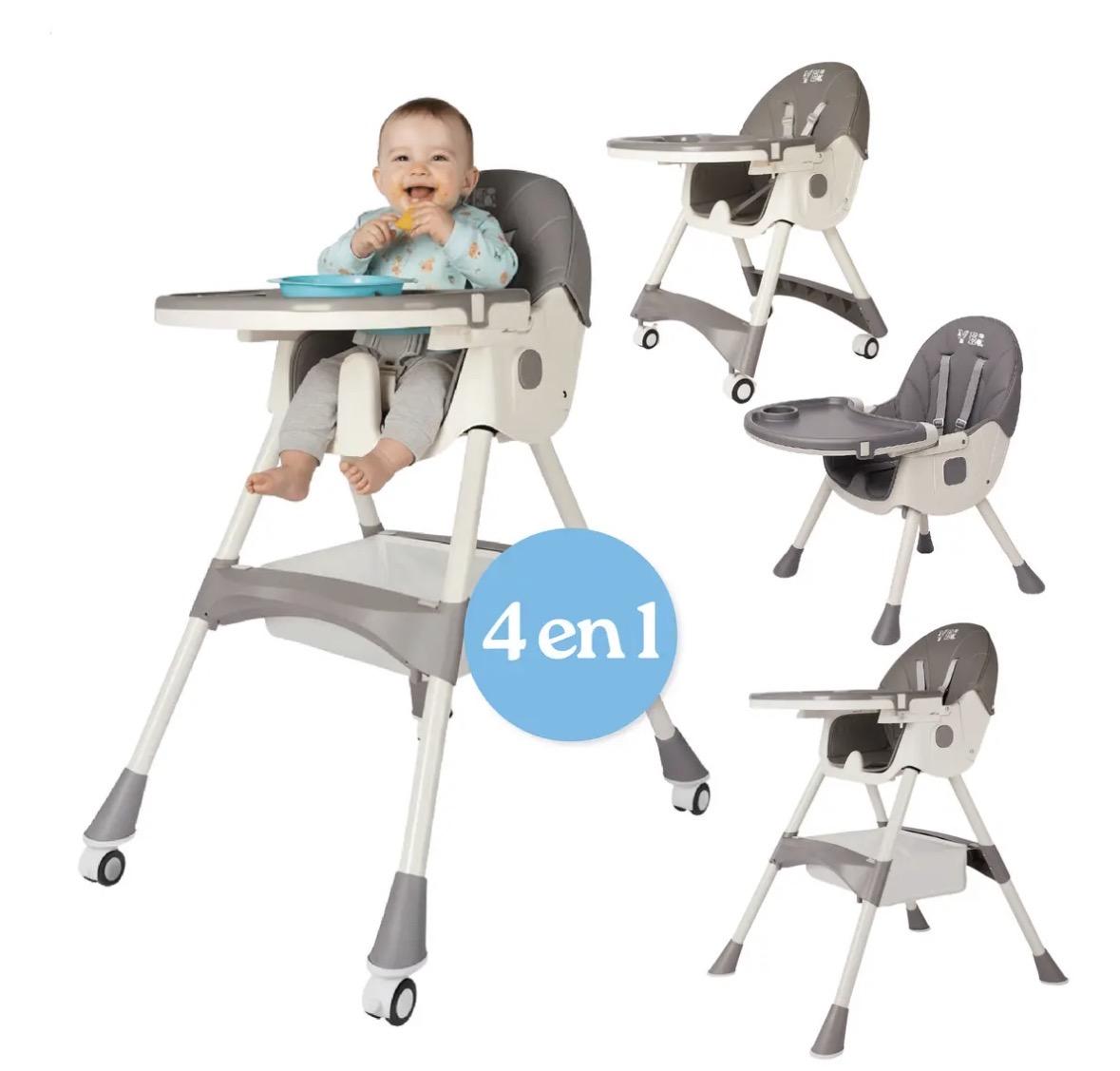 Silla 4 En 1 Periquera Altura Ajustable Plegable Portatil Color Bordó