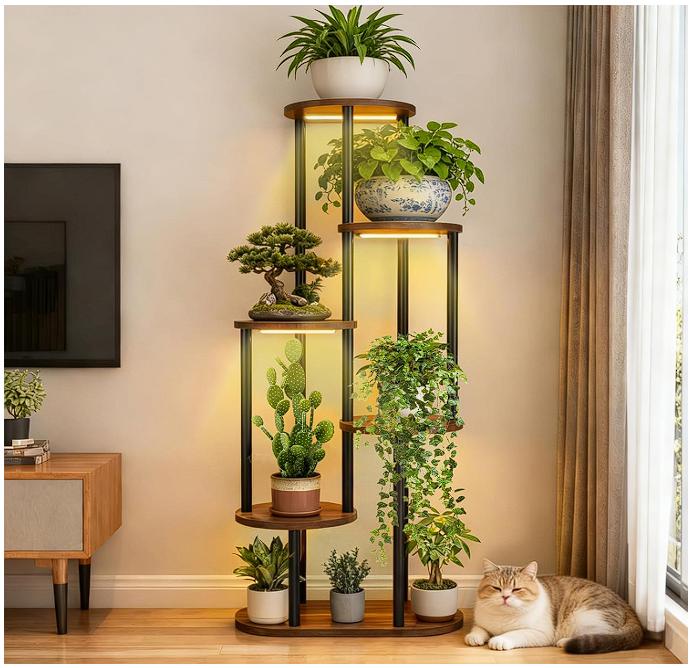 Soporte para Plantas con Luz de Crecimiento 6 Niveles