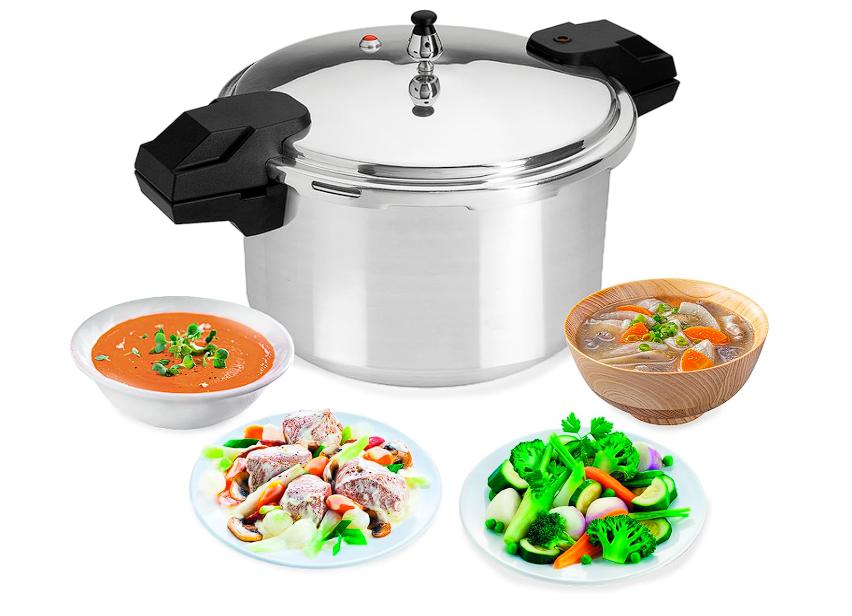 T-fal Olla Express de aluminio, plateada, 12 L