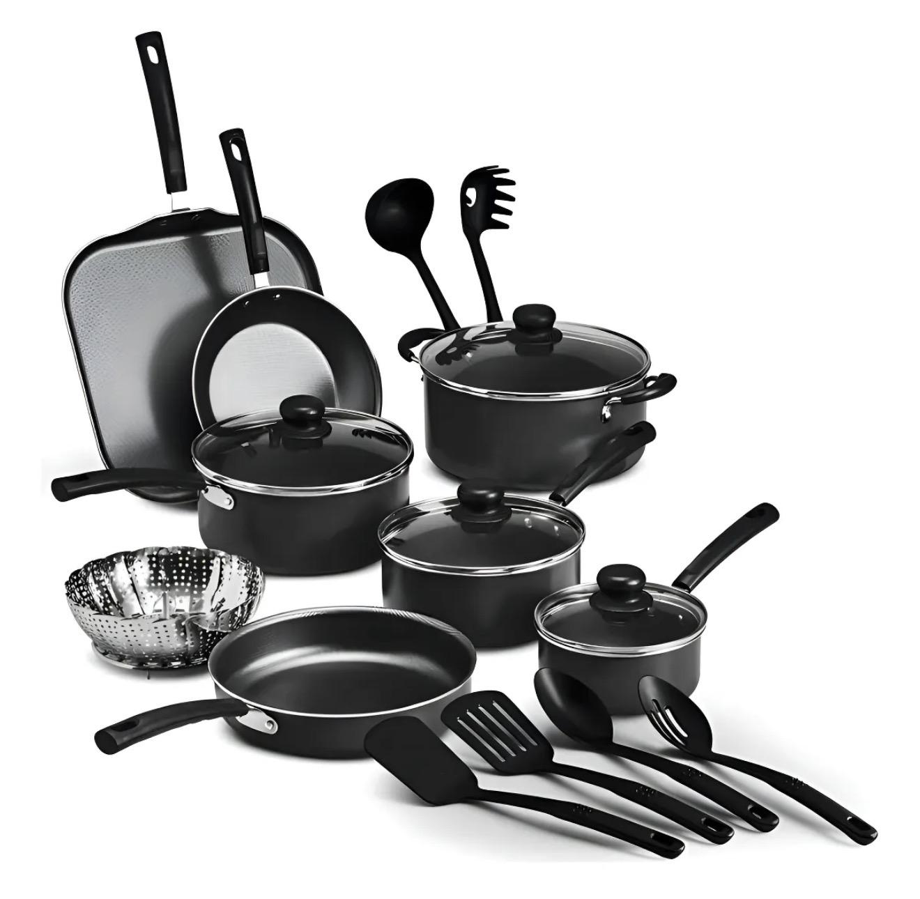 TRAMONTINA - Batería de Cocina Primaware, Aluminio Antiadherente, Incluye 18 Piezas