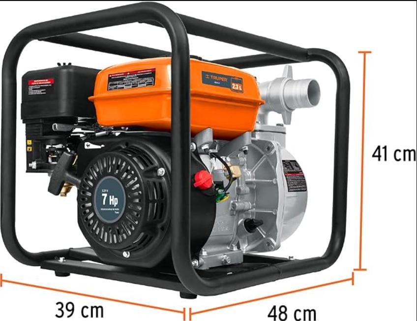 Truper MOTB-2, Motobomba autocebante 2" x 2" gasolina 7HP 