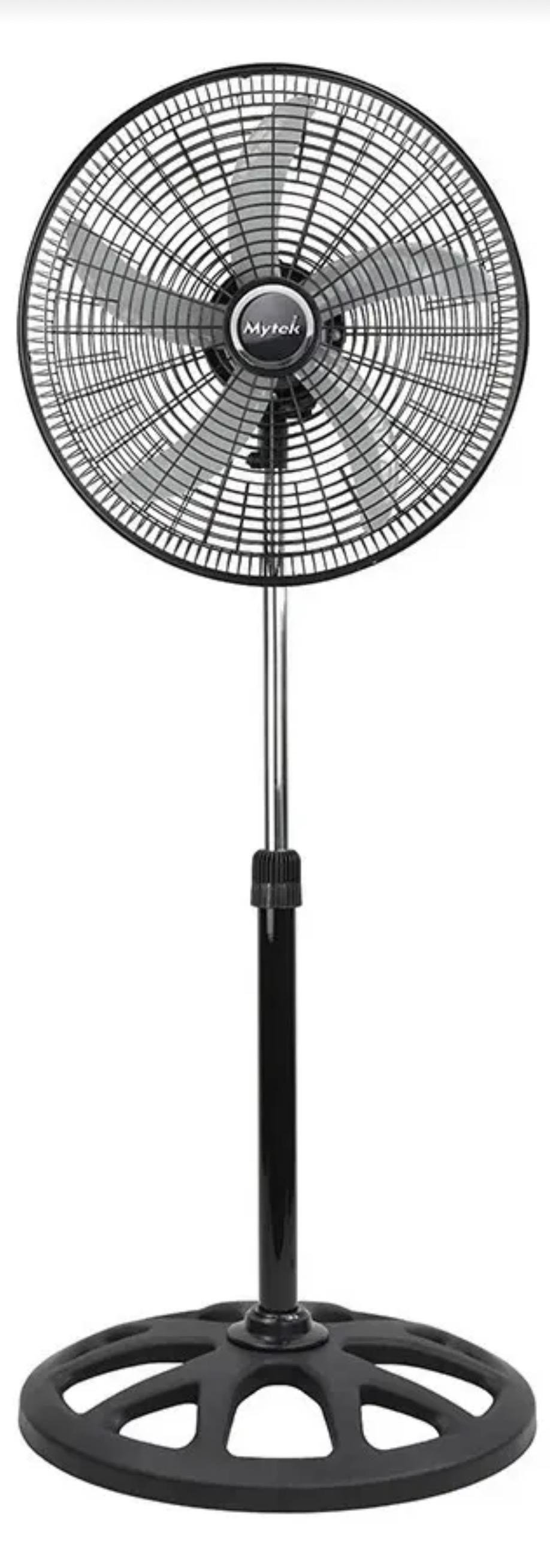 Ventilador De Pedestal Mytek 3392 De 18 Pulgadas Metalico Estructura Negro 