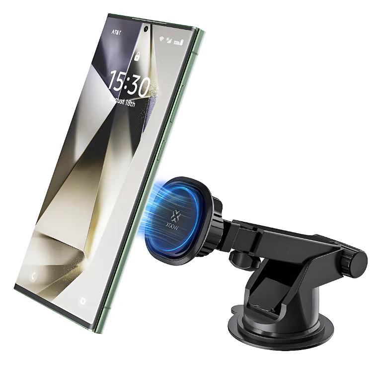 Woox Soporte Magnético Ventosa Celular Auto Rotación 360° Negro